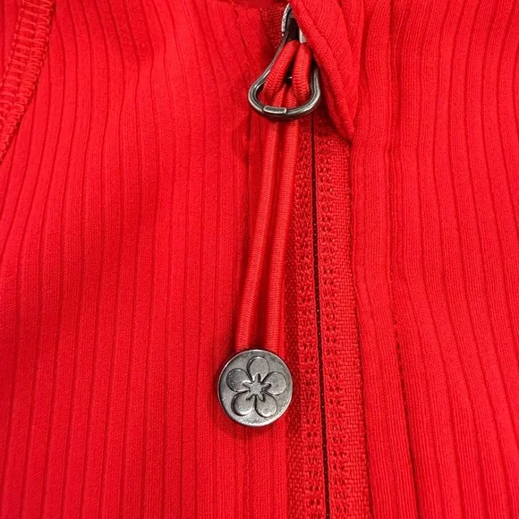 Tuff Veda Ribbed Red Yoga Jacket - Picture 6 of 9